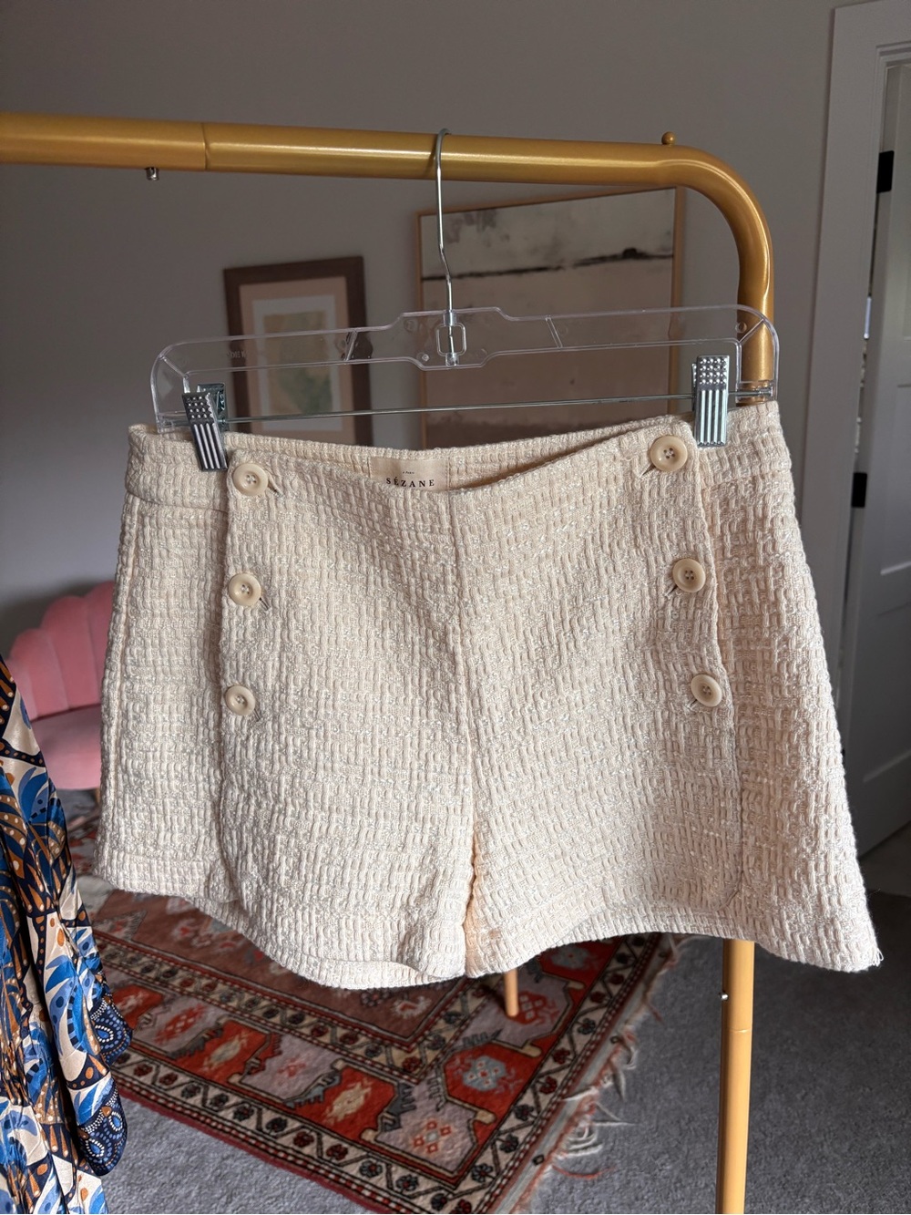 Sezane Textured Button-Front Women’s Shorts